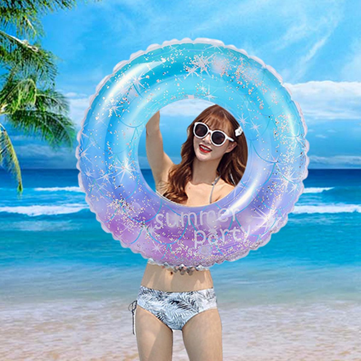 Inflatable Pool Float Swim Tube Summer Party Decor Pool Without Handle