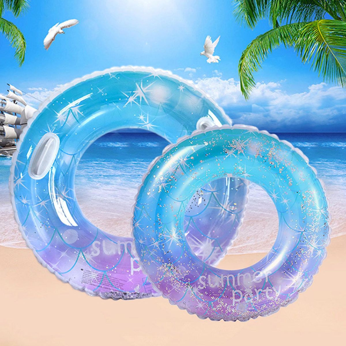 Inflatable Pool Float Swim Tube Summer Party Decor Pool Without Handle