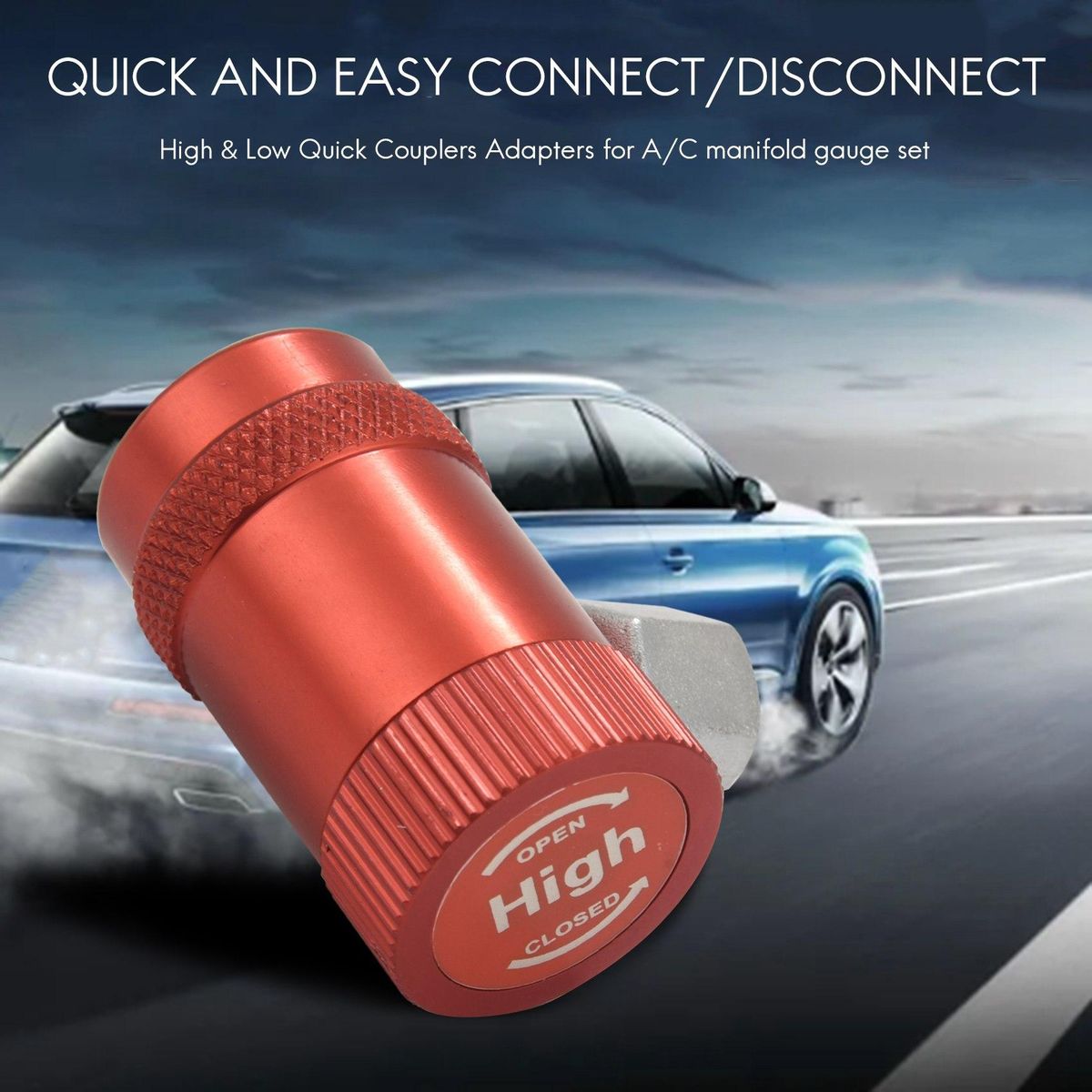 Car Auto AC High / Low Side R1234yf Quick Couplers Adapters Conversion Kit With Manual Couplers