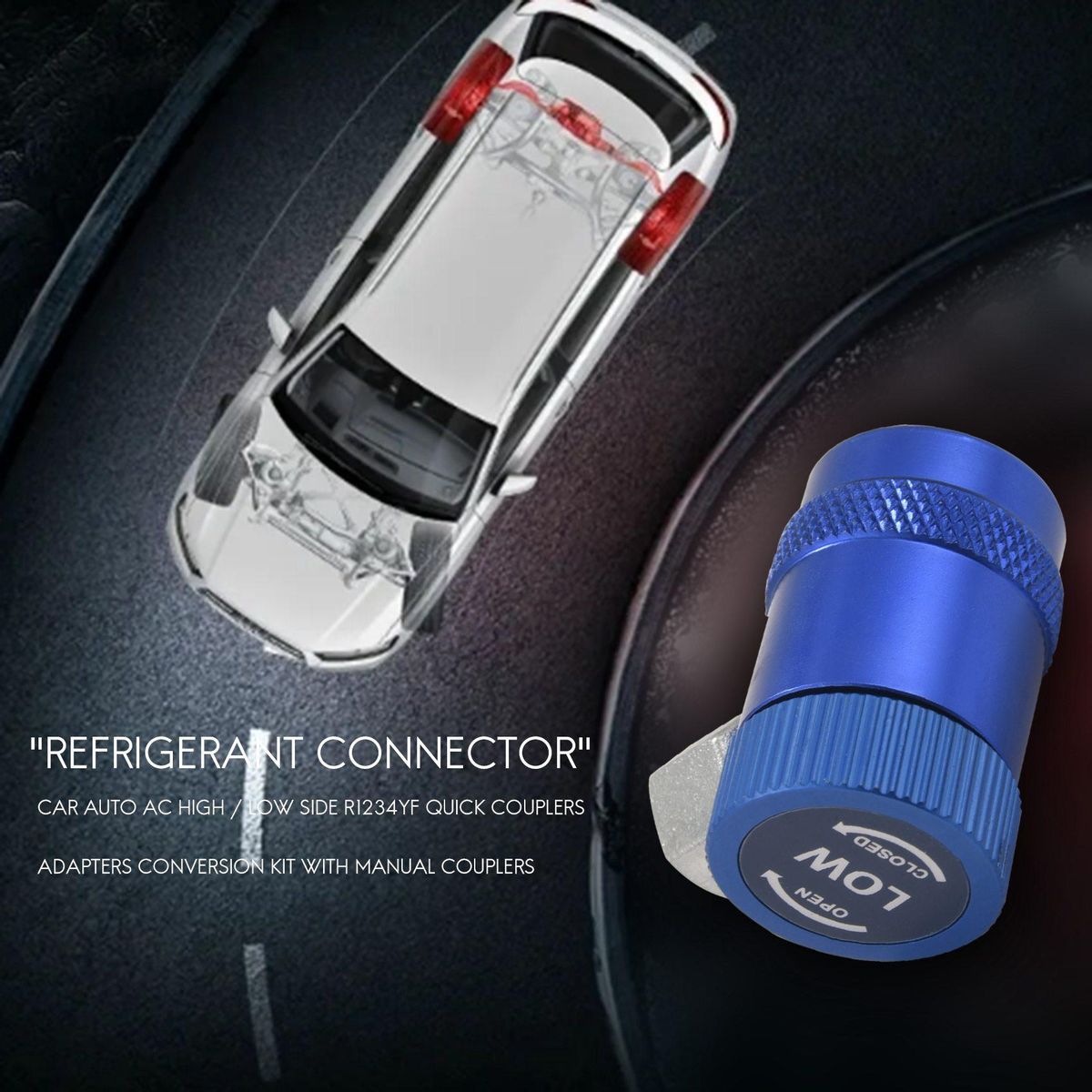 Car Auto AC High / Low Side R1234yf Quick Couplers Adapters Conversion Kit With Manual Couplers