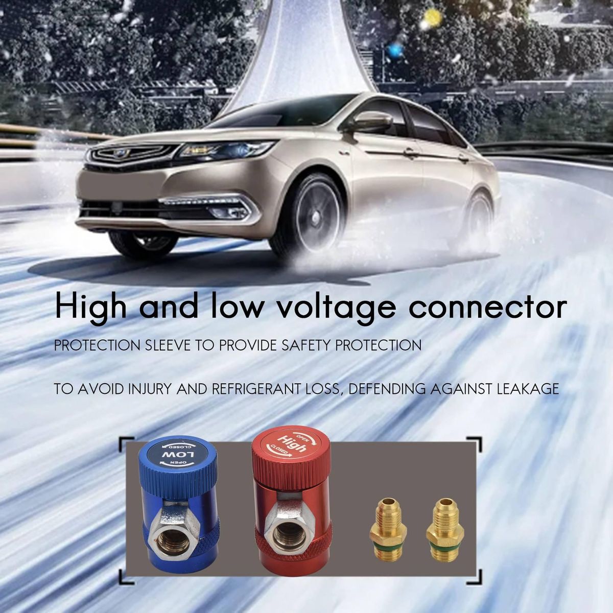 Car Auto AC High / Low Side R1234yf Quick Couplers Adapters Conversion Kit With Manual Couplers