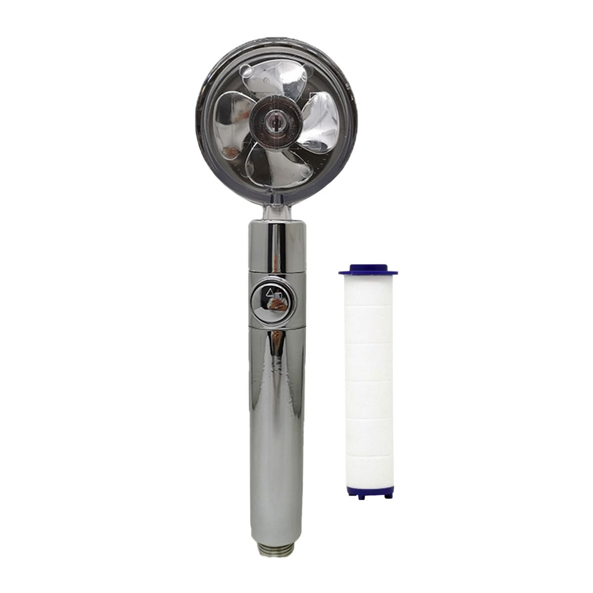 Handheld Shower Head With Turbo Fan ON/Off Pause Switch