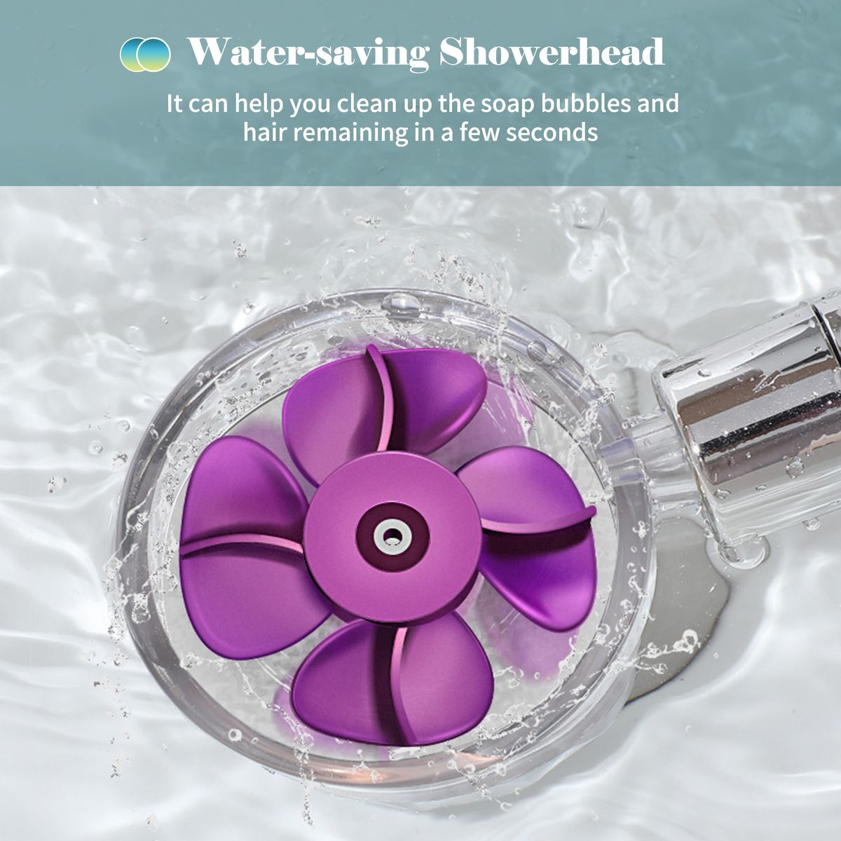 Handheld Shower Head With Turbo Fan ON/Off Pause Switch