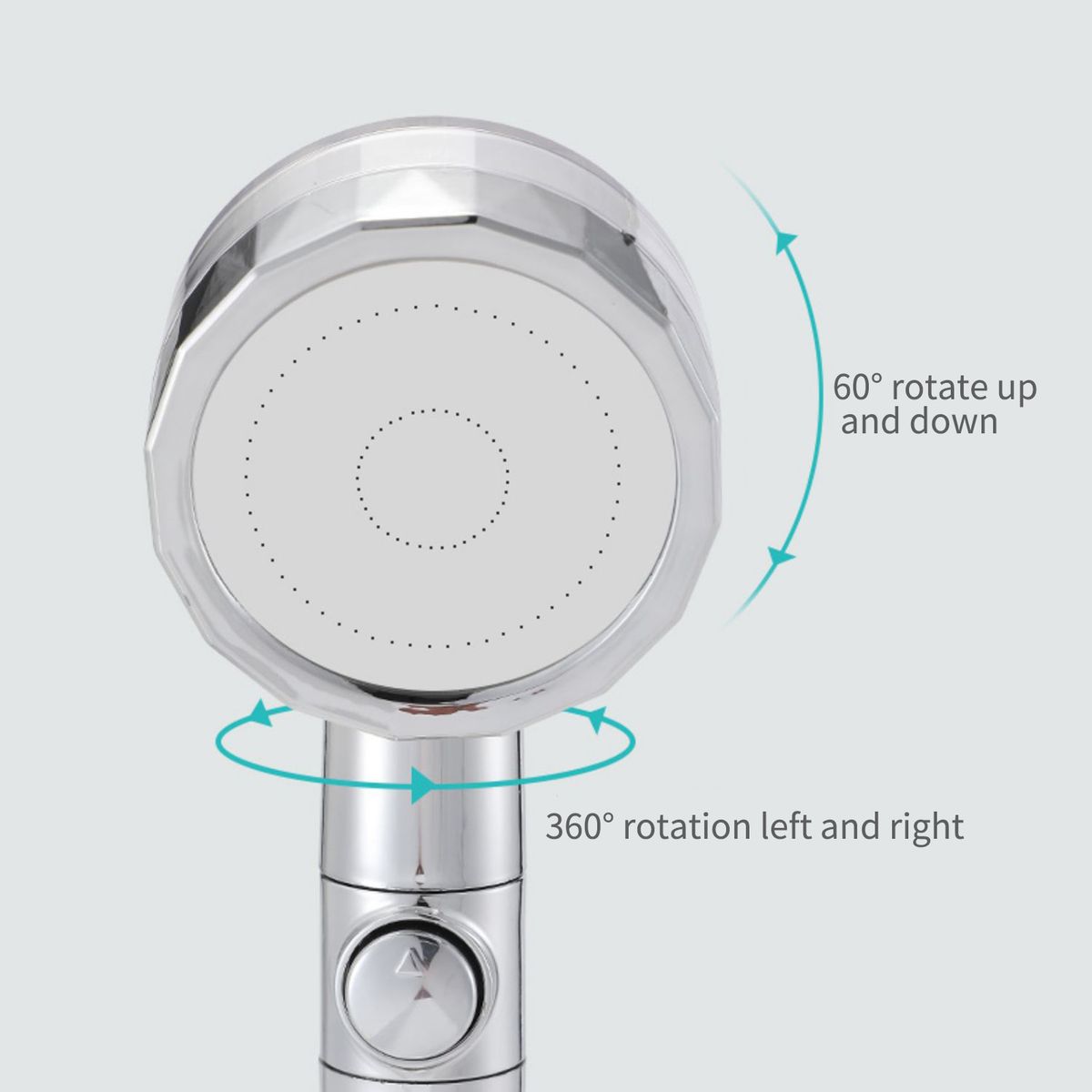 Handheld Shower Head With Turbo Fan ON/Off Pause Switch