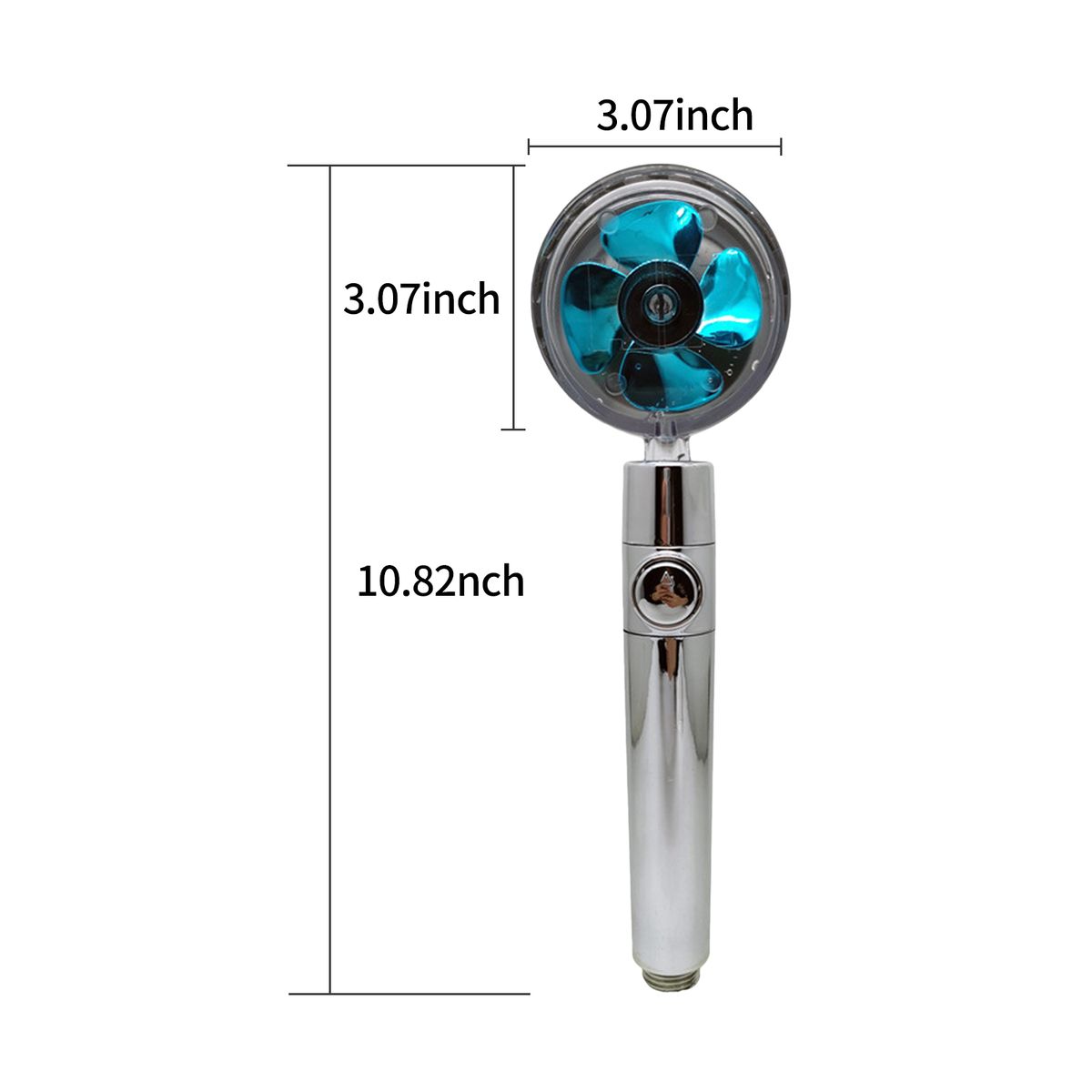 Handheld Shower Head With Turbo Fan ON/Off Pause Switch