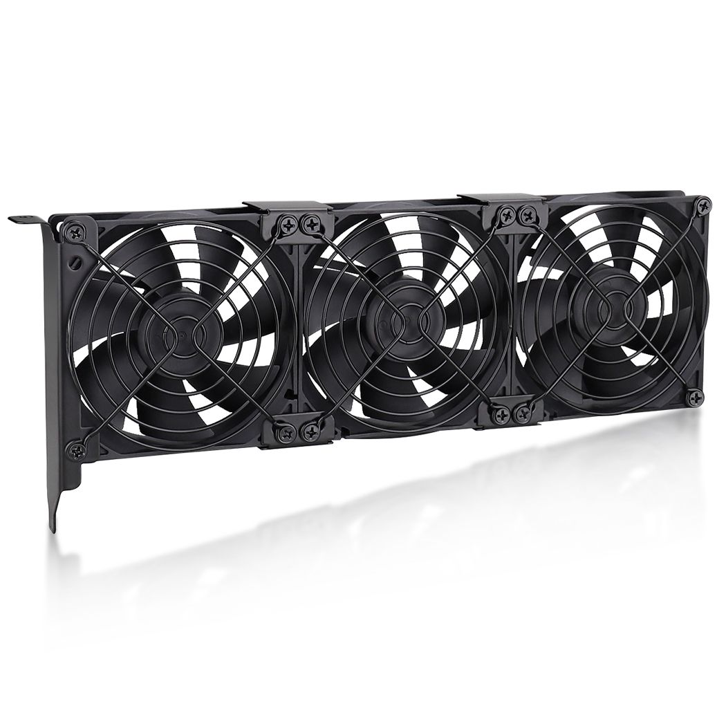 Gdstime Universal Desktop Computer VGA Cooler Partner Ultra Quiet Chassis PCI Graphics Card Double&Triple Fan Radiator 8CM Dual 2800RPM