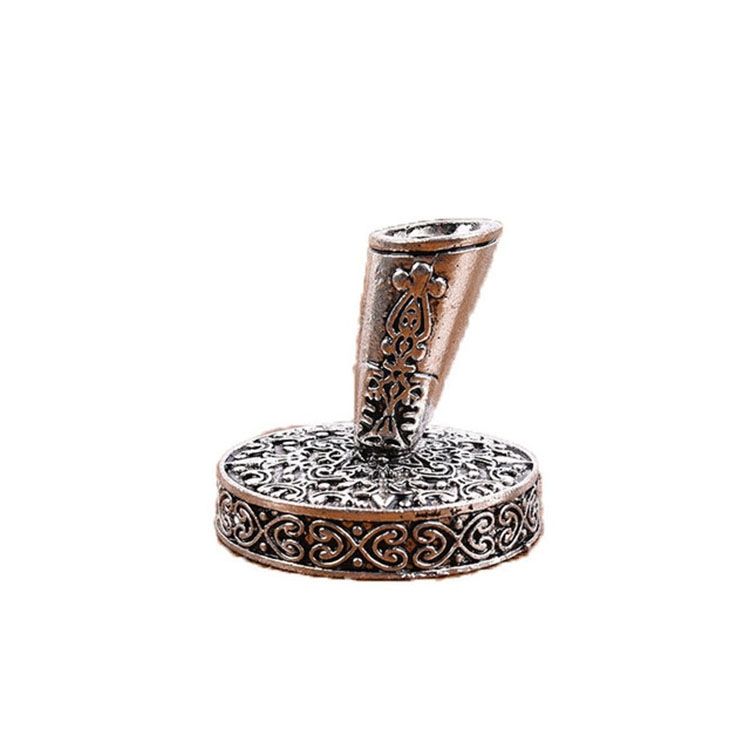 Retro Feather Pen Holder Metal Round Pen Holder, Size:4 X4.1cm