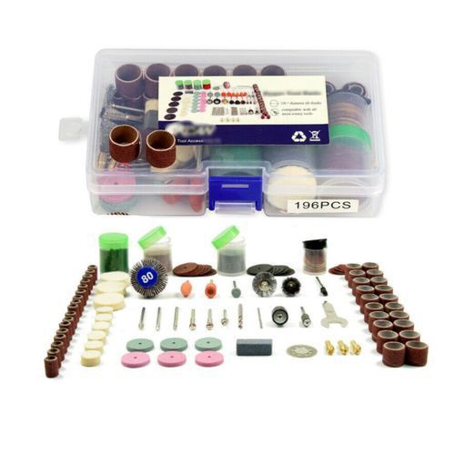 196pcs Mini Drill Kit Fits Electric Sanding Cutting Grinding Rotary Tool