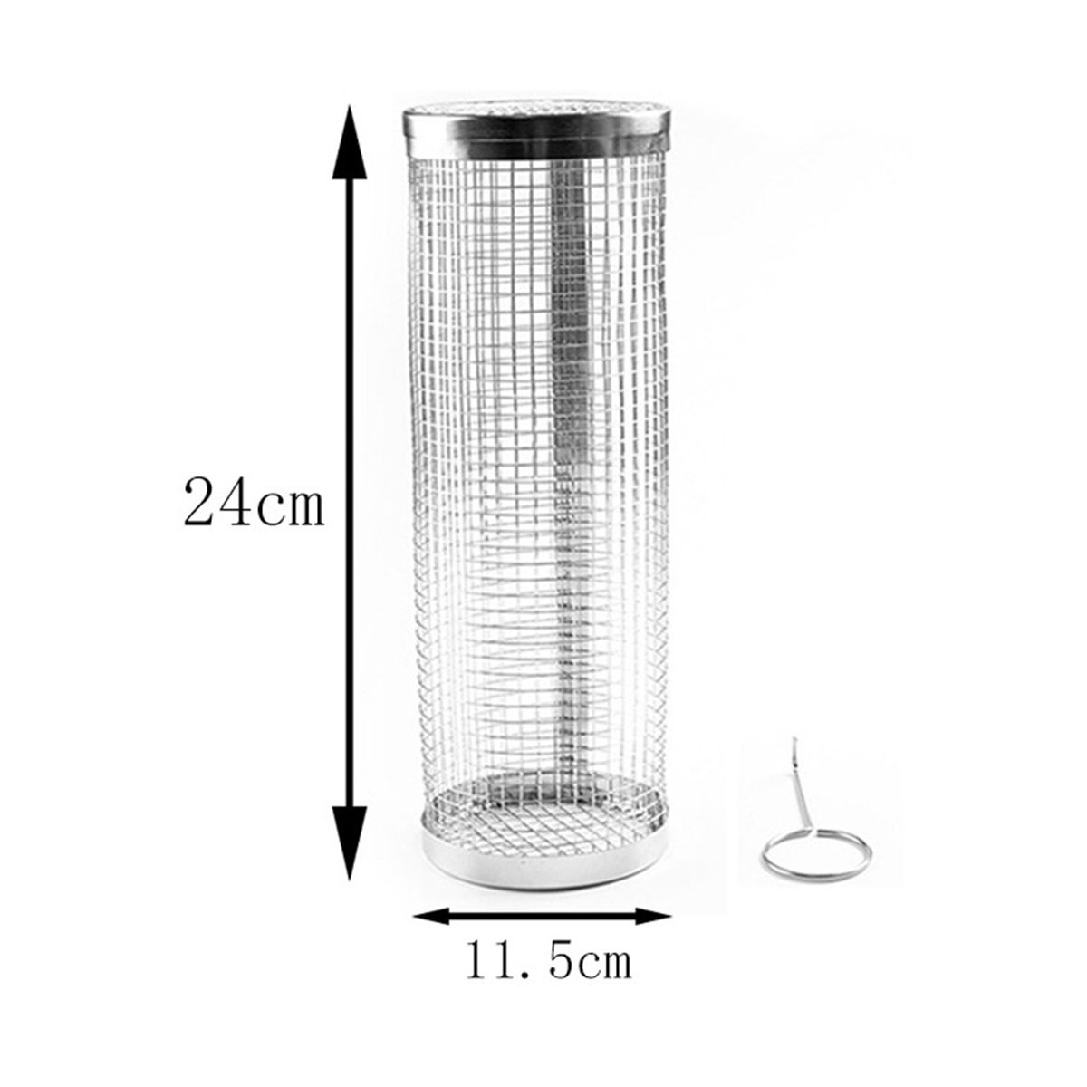 2PCS BBQ Grill Basket Rolling Grilling Basket Stainless Steel Grill Mesh Barbeque Grill Portable Grill Baskets -B