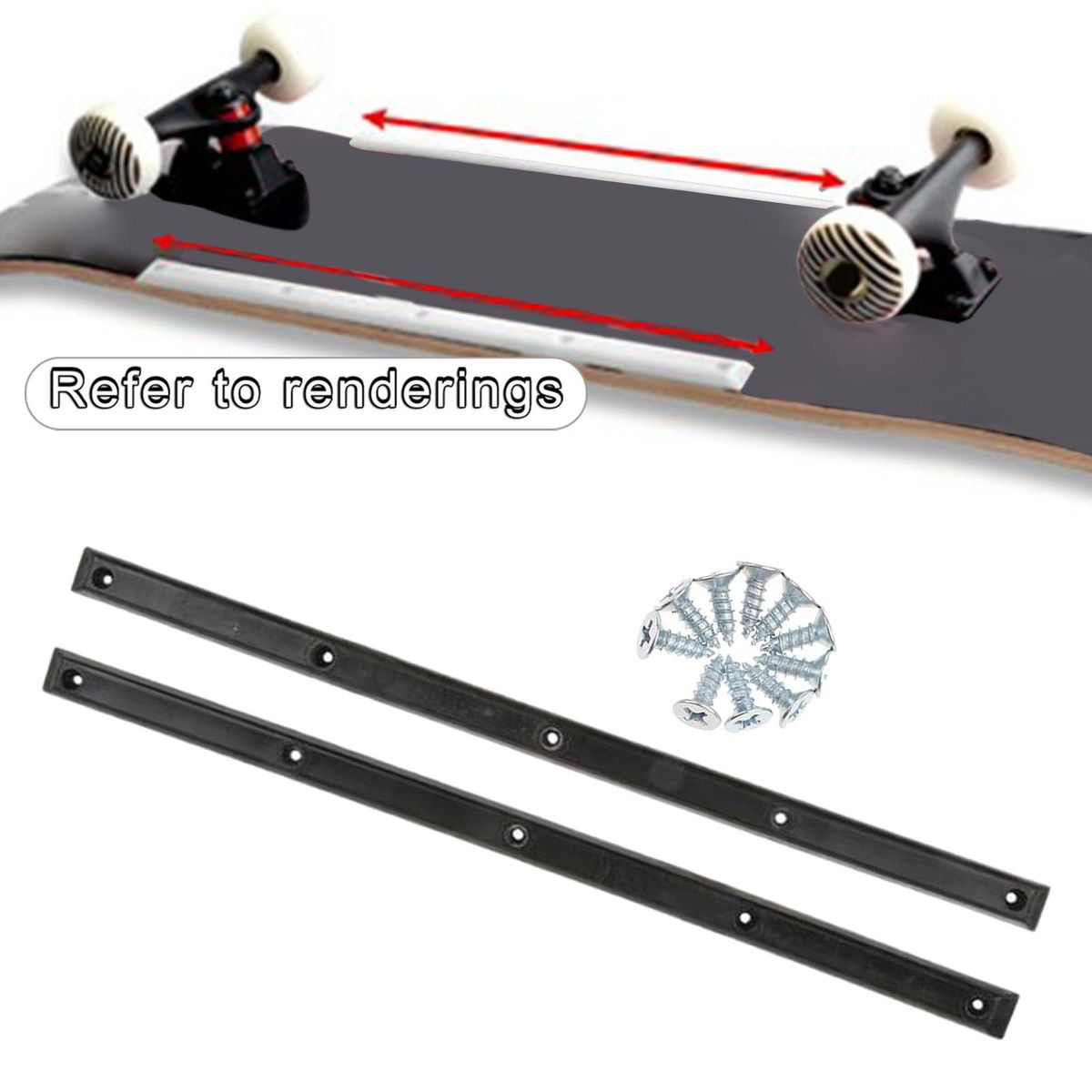 Replacement Longboard Nose Tail Black