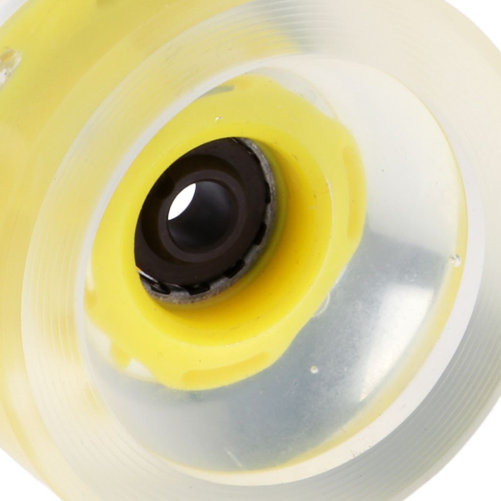 4pcs 70mm Light Up Skateboard Longboard Wheels Glow At Night Yellow