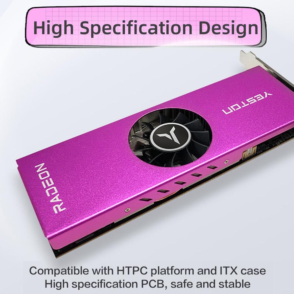 Yeston RX6400-4GD6 LP Graphics Card 4G/64bit/GDDR6 Memory 2039-2321MHz Core Frequency 4K Resolution Single Cooling Fan HD+DP Output Ports