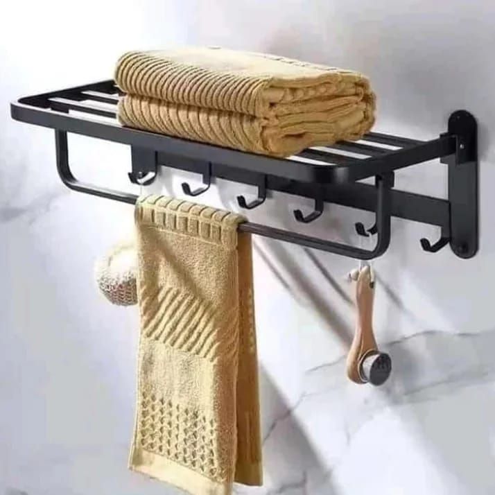 Multiple Rail Towel Hanger Black -1 Piece Of Hanger