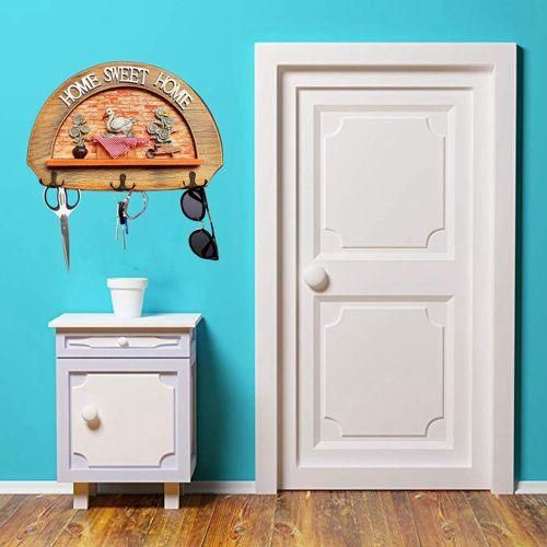 Old Wooden Wall Organizer Rack Key Holder For Office,Living
