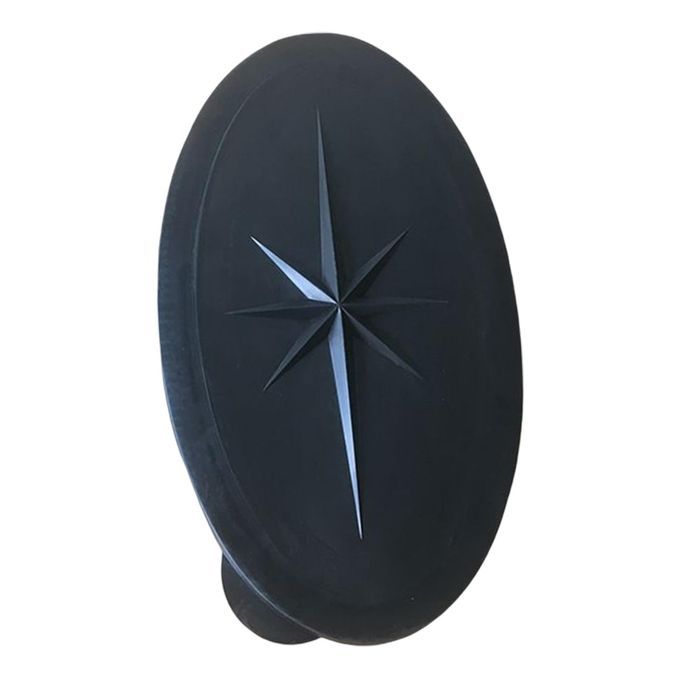 Oval Hatch Cover Non-Slip ABS Marine Deck Plate Fit For Canoe Black