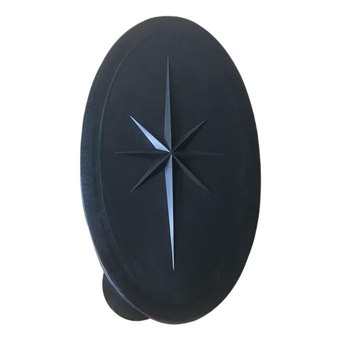 Oval Hatch Cover Non-Slip ABS Marine Deck Plate Fit For Canoe Black