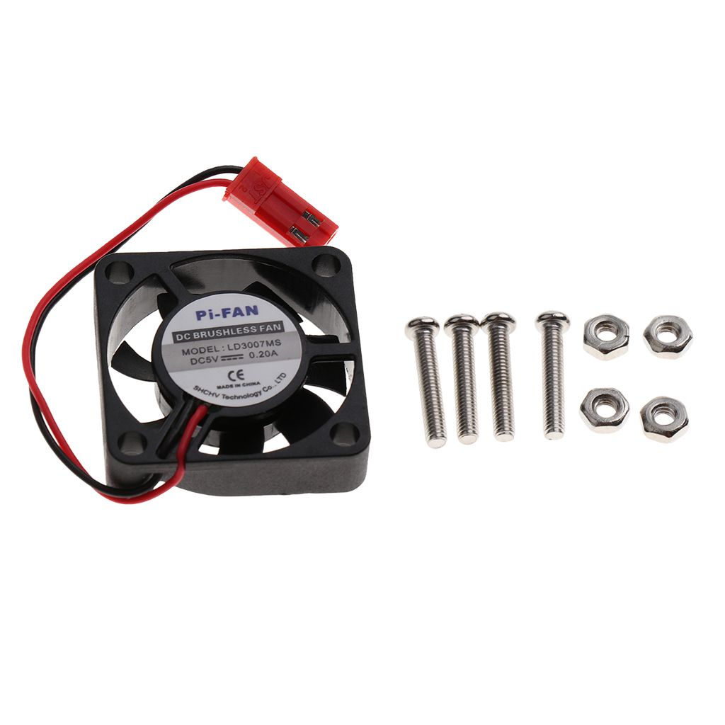 1Pack DC 5V 0.2A Computer Cooling Fan W/Screws For Raspberry Pi 3B/ 2B