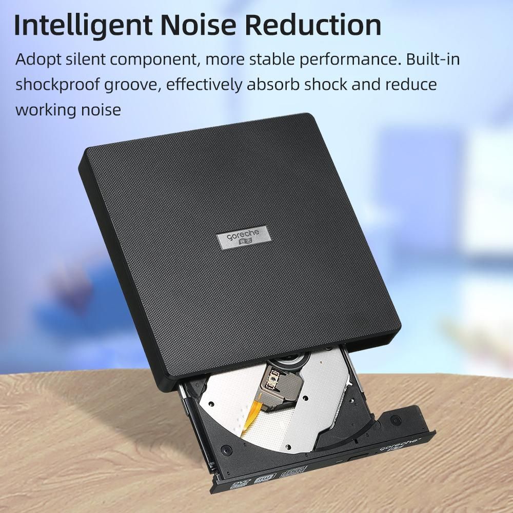 USB+Type-C Mobile External Optical Drive DVD Recorder Slim Design Support Reading Recording Plug and Play Wide Compatibility