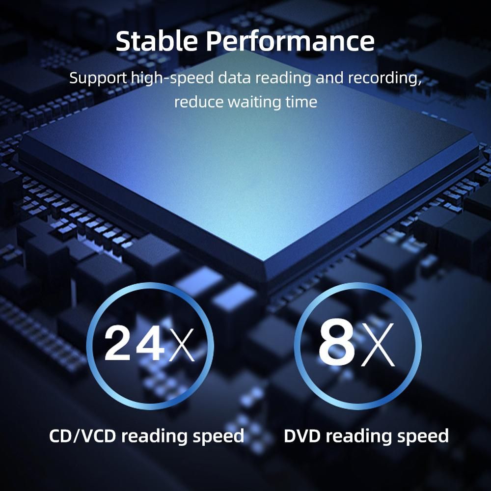 USB+Type-C Mobile External Optical Drive DVD Recorder Slim Design Support Reading Recording Plug and Play Wide Compatibility