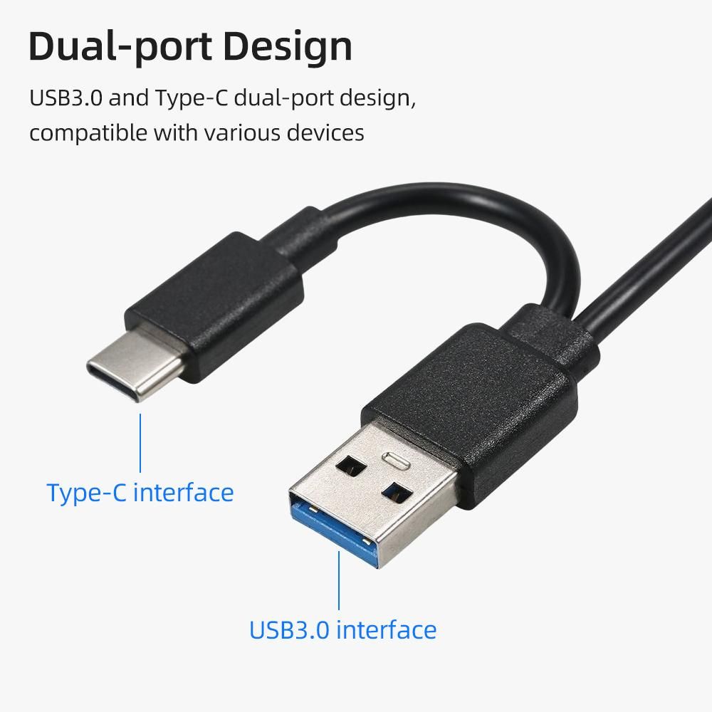 USB+Type-C Mobile External Optical Drive DVD Recorder Slim Design Support Reading Recording Plug and Play Wide Compatibility