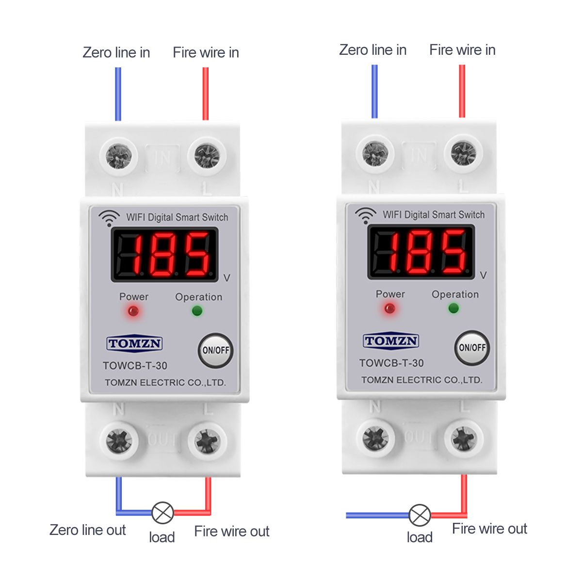 Breaker WIFI Display Rail Smart Din Circuit Voltage With