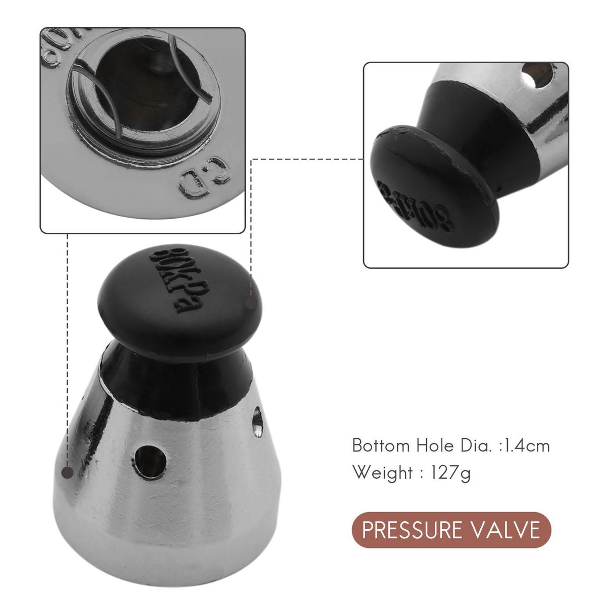 Pressure Cooker Relief Jigger Valve 1.5 Inch High 2Pcs