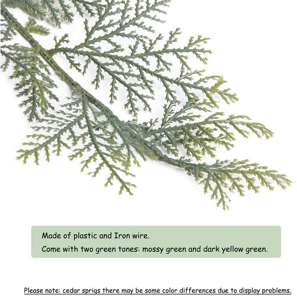 40 Pcs Artificial Cedar Sprigs Faux Cedar Spray Branches