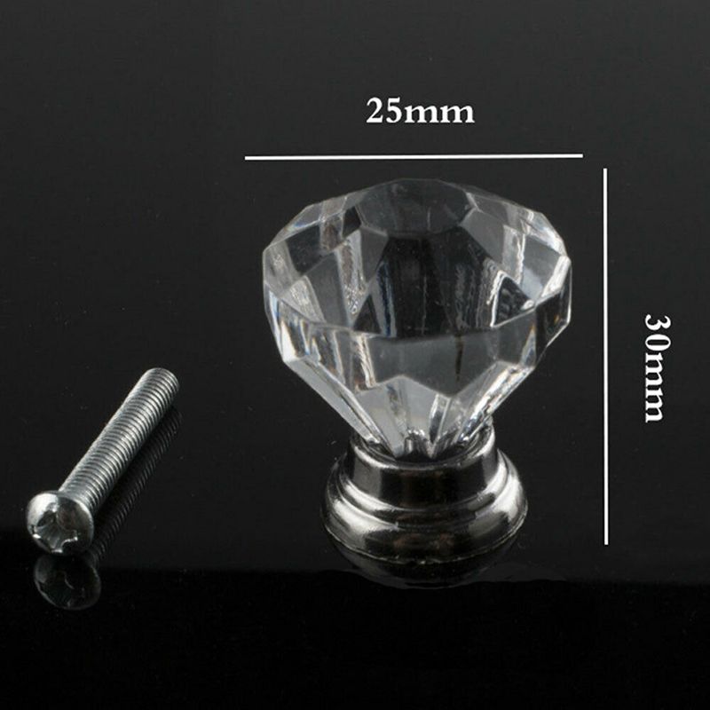 10PCS Diamond Door Knobs Crystal GlKnobs Cupboard Drawer Pull Kitchen Cabinet Door Wardrobe Door Wardrobe Handles Hardware
