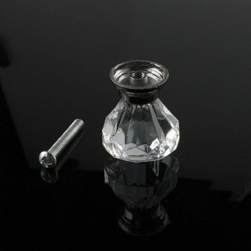 10PCS Diamond Door Knobs Crystal GlKnobs Cupboard Drawer Pull Kitchen Cabinet Door Wardrobe Door Wardrobe Handles Hardware