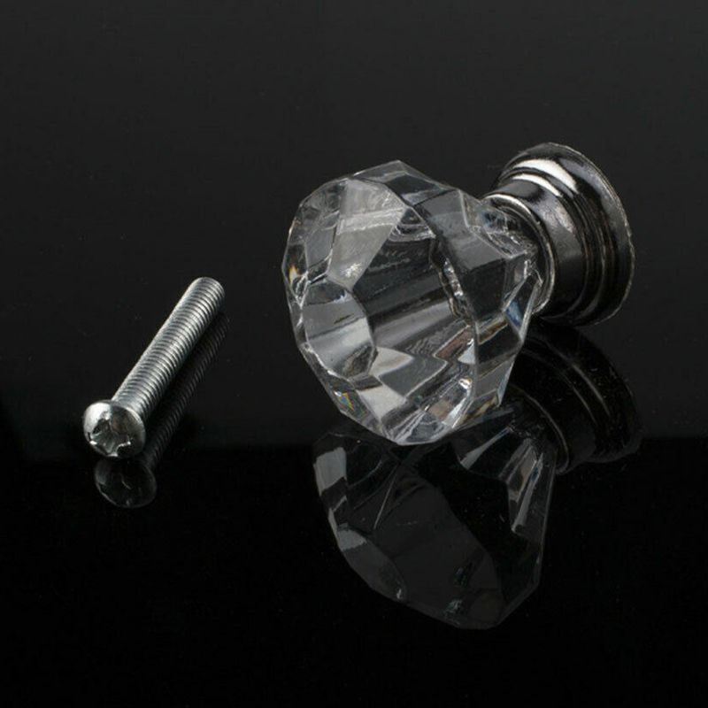 10PCS Diamond Door Knobs Crystal GlKnobs Cupboard Drawer Pull Kitchen Cabinet Door Wardrobe Door Wardrobe Handles Hardware