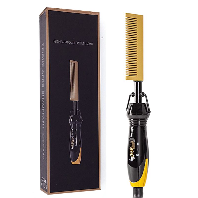 Hair Straightening Brush Straightener Flat  Smoothing Hot Heating Comb Pressing Hair Straight Curling  Electric Comb Mini With Box