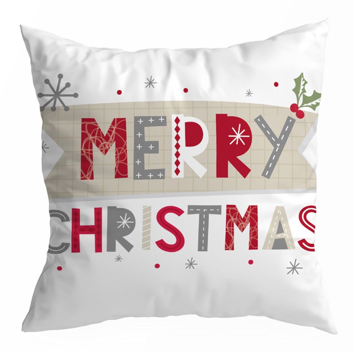 Christmas Pillowcase Xmas Pattern Single Side Printed Throw Pillow Cover