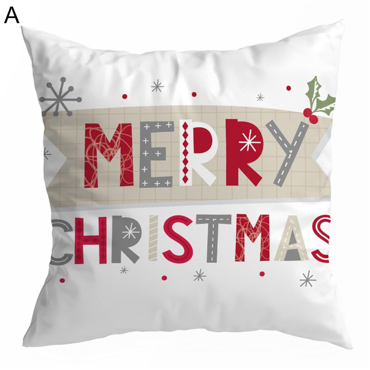 Christmas Pillowcase Xmas Pattern Single Side Printed Throw Pillow Cover