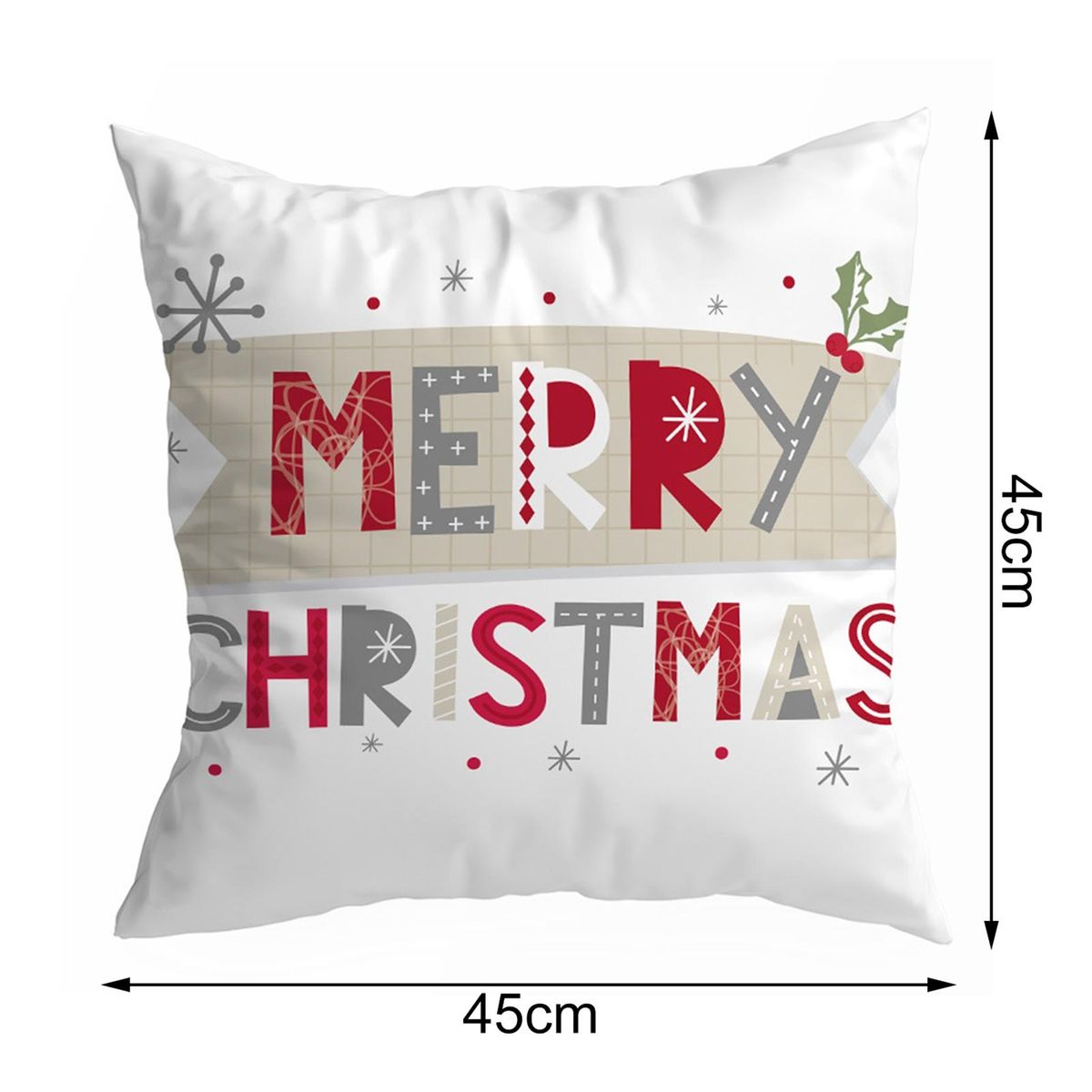 Christmas Pillowcase Xmas Pattern Single Side Printed Throw Pillow Cover