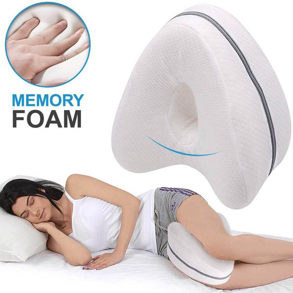 Polyurethane Memory Foam Heart Shaped Leg Pillow Love Knee Pads For Pregnant Women Beautiful Leg Memory Pillow White