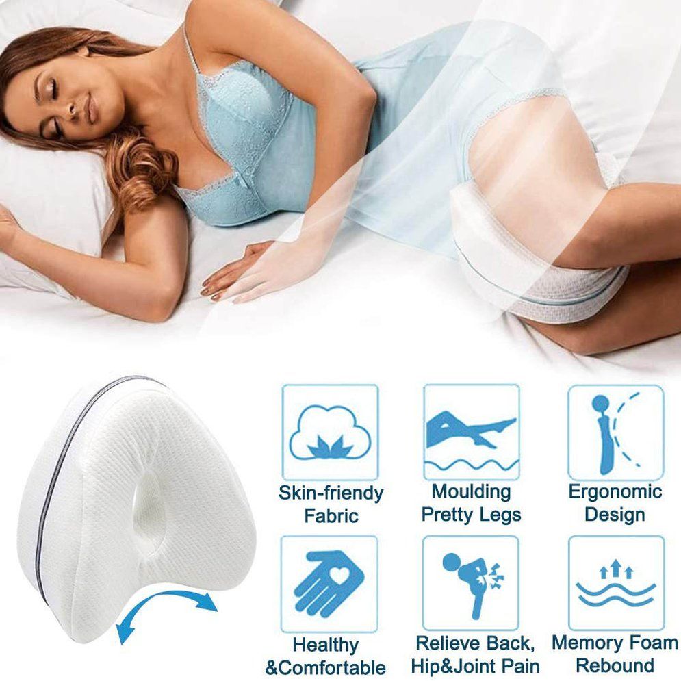 Polyurethane Memory Foam Heart Shaped Leg Pillow Love Knee Pads For Pregnant Women Beautiful Leg Memory Pillow White