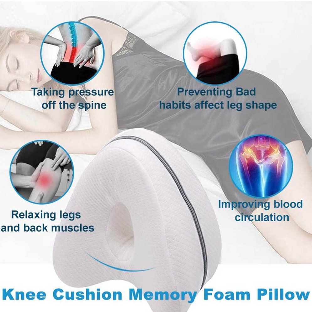 Polyurethane Memory Foam Heart Shaped Leg Pillow Love Knee Pads For Pregnant Women Beautiful Leg Memory Pillow White