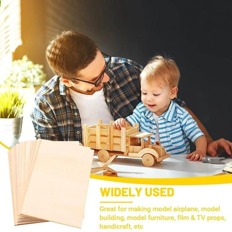 15PCS Basswood Craft Board Model Toys Building Carving Handicraft Educational DIY Accessories DIY Basswood Chips