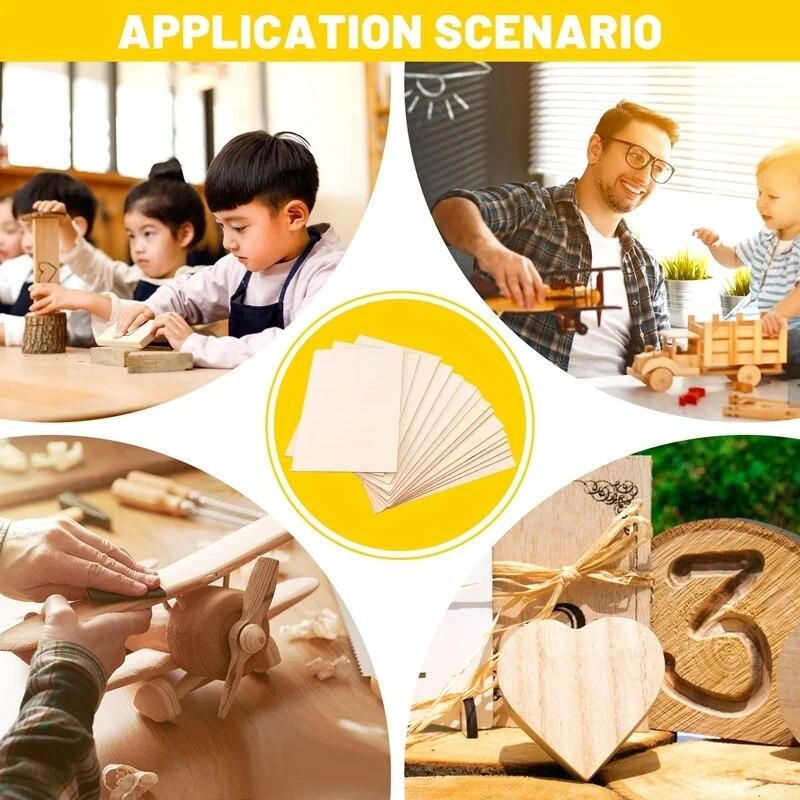 15PCS Basswood Craft Board Model Toys Building Carving Handicraft Educational DIY Accessories DIY Basswood Chips