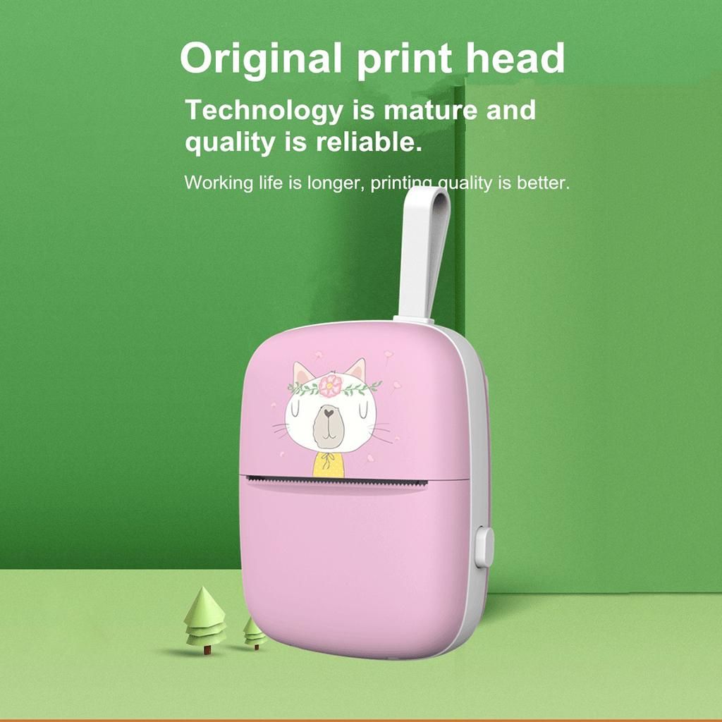 Mini Portable Thermal Printer Paper Photo Pocket Pink