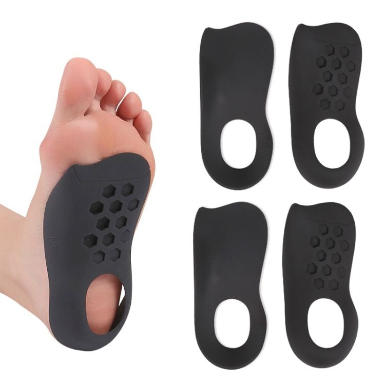 2 Pairs Leg Orthopedic Insole, Size: L (Black)