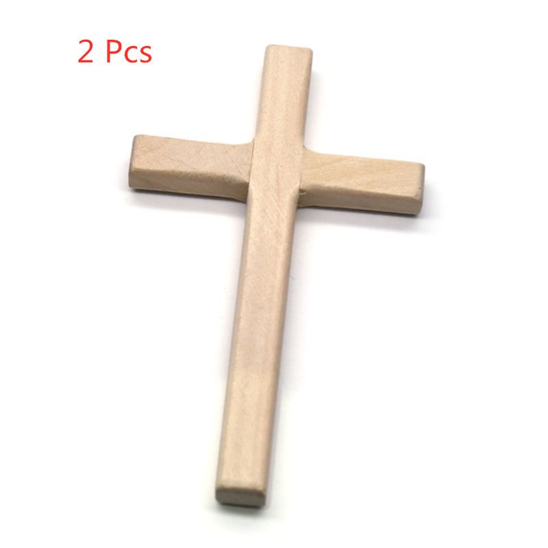 2pcs Handmade Wooden Crosses Crucifix  Christ Ornaments
