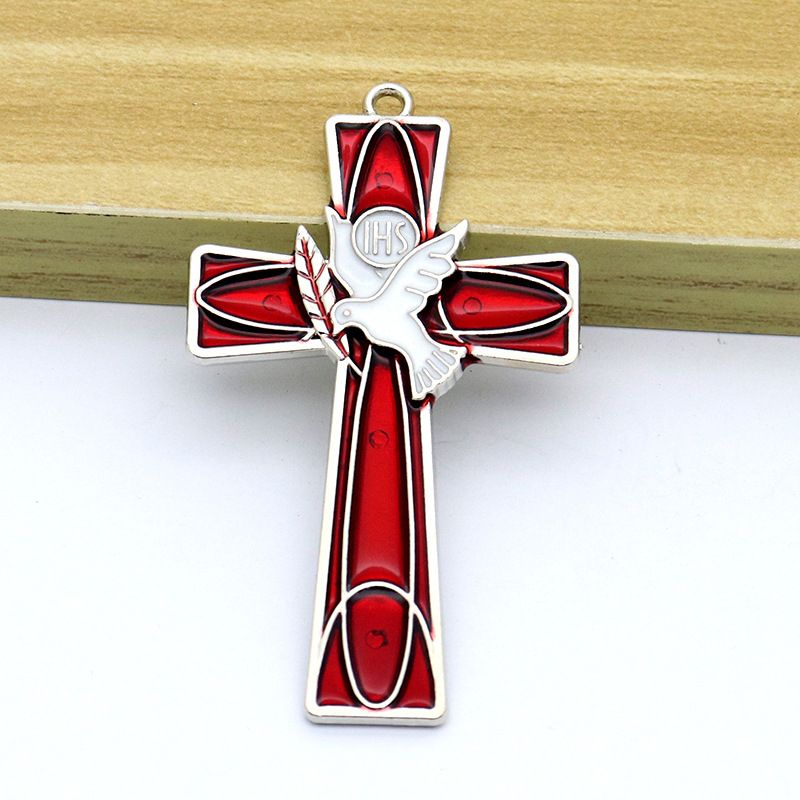 IHS Holy Rit Dove Of Peace Cross Pendant Catholic Crucifix