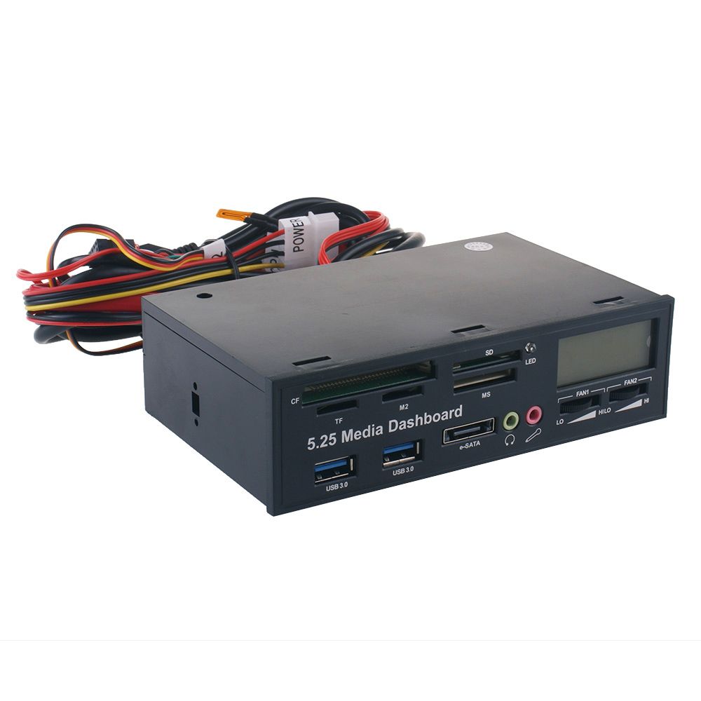5.25" USB 3.0 E-SATA All-in-1 PC Media Dashboard