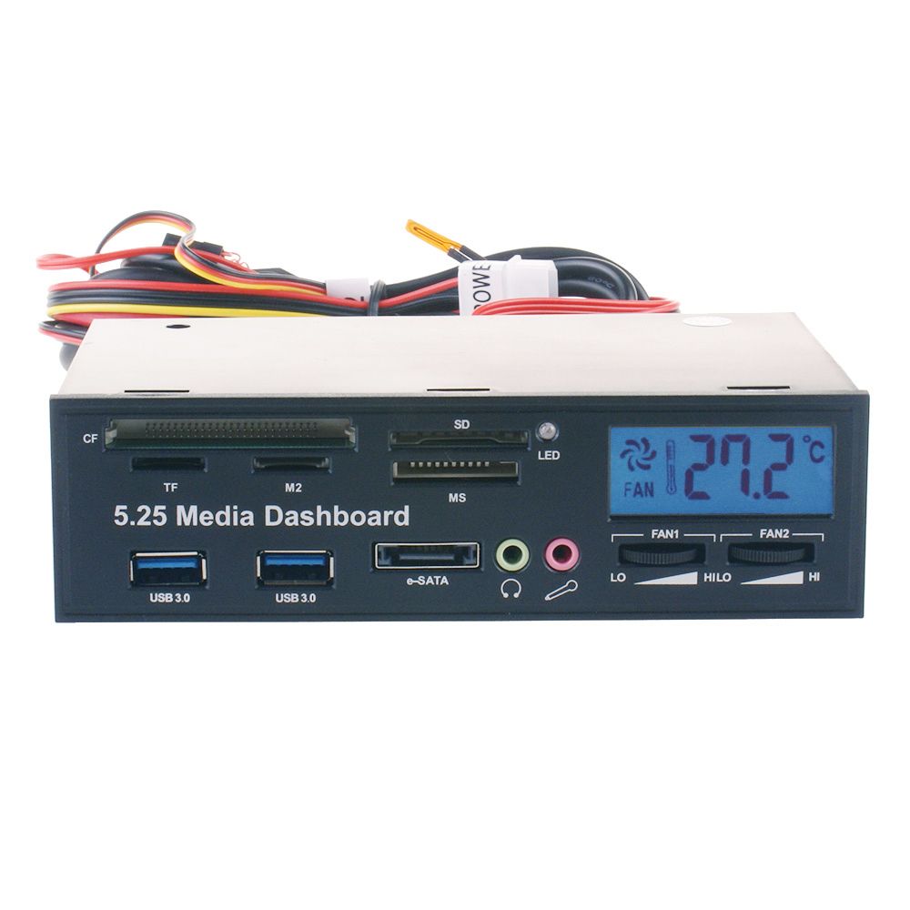 5.25" USB 3.0 E-SATA All-in-1 PC Media Dashboard