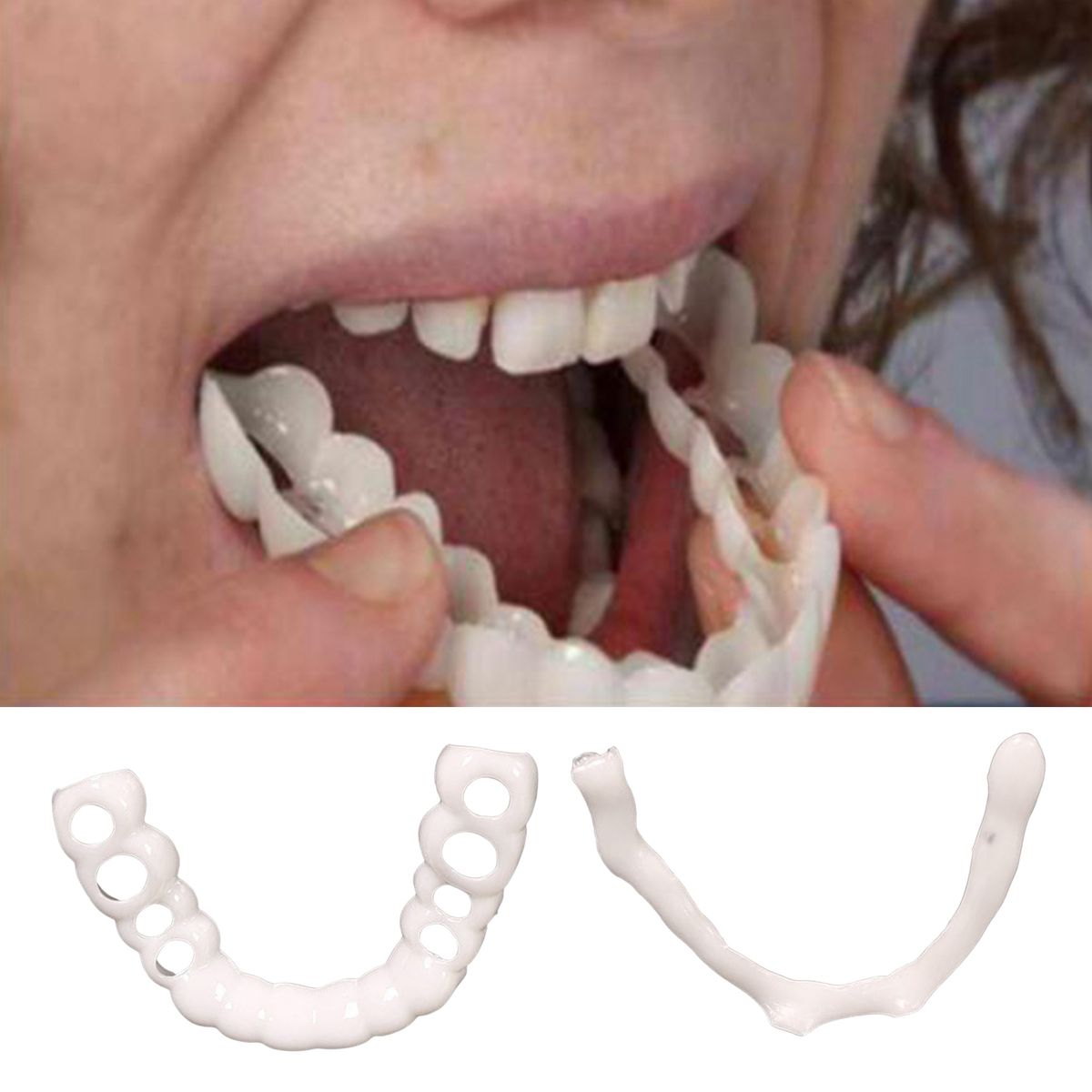 Soft Silicone Denture Teeth Veneers Temporary  Teeth  Lower Bottom