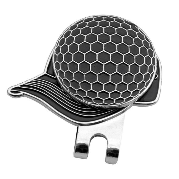 Golf  Pattern Golf Hat Clip With Magnetic Ball Marker Black