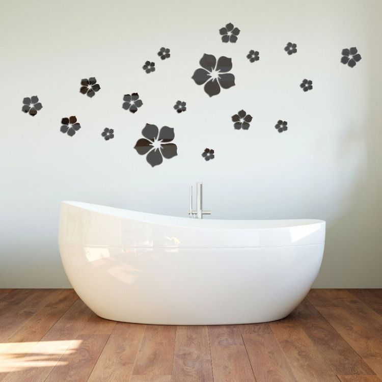 18pcs /Set Acrylic Cherry Blossom Mirror Wall Sticker
