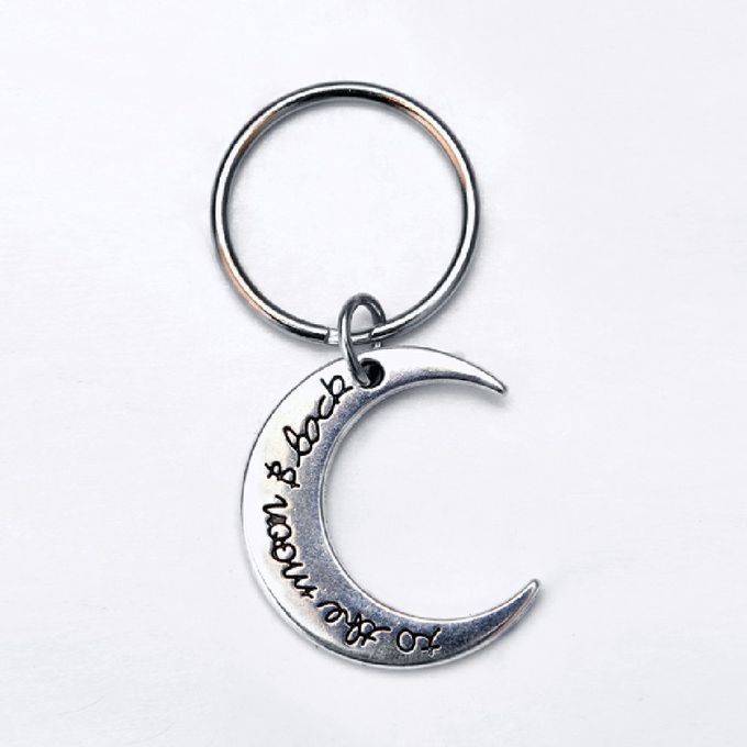 Reative   Key Hain Uni Orn Maple Leaf Moon Key  Hain De Or Exquisite Pendant De Orative Ornament Ring A  Essories-silver-moon