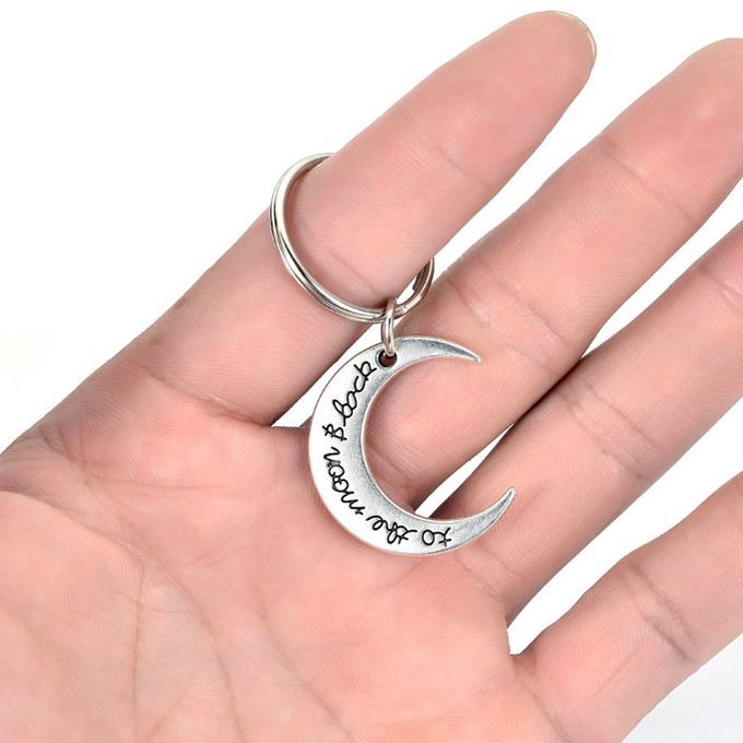 Reative   Key Hain Uni Orn Maple Leaf Moon Key  Hain De Or Exquisite Pendant De Orative Ornament Ring A  Essories-silver-moon
